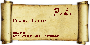Probst Larion névjegykártya